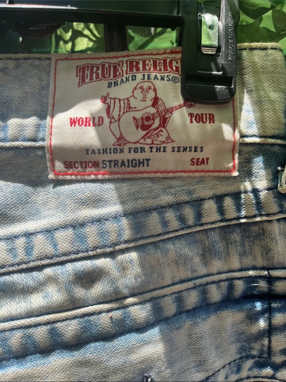 True Religion Men's Acid Wash Blue Jeans